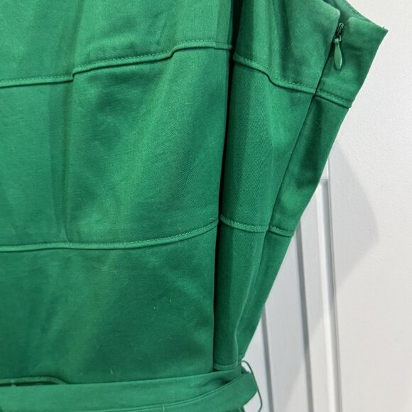 Calvin Klein 16W Green Sleeveless Dress with Belt Workwear Wedding Classic - Picture 5 of 7